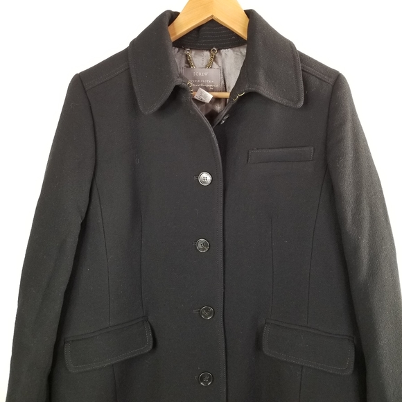 J Crew Wool Double Cloth Metro Coat 16 Black - Picture 4 of 7